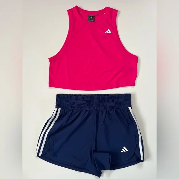 Adidas Workout Set – Pacer Training Shorts & Train Essentials Boxy Tank - Picture 1 of 7